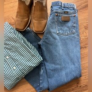 Wrangler Official Pro Rodeo Rigid 936PWD Men's Size 32x32 Blue Denim Cowboy Cut